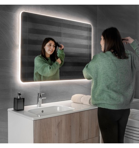 Espejo redondo con luz led neutra 60cm/90cm PALMA | Aplike