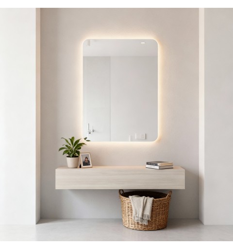 Espejo redondo con luz led neutra 60cm/90cm PALMA | Aplike