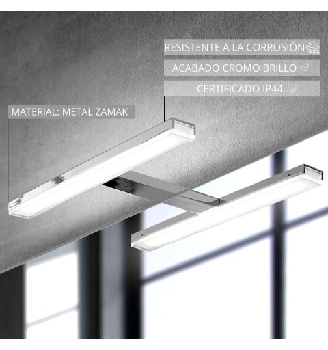 Aplique espejo baño luz led blanca 28 cm 5700K PEGASUS Aplique espejo baño luz led blanca 28 cm 5700K PEGASUS