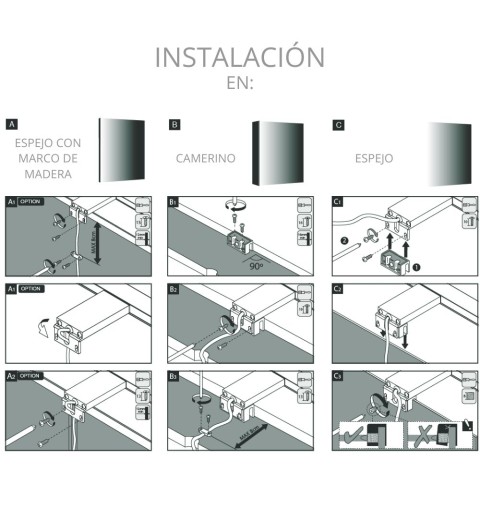 Aplique espejo baño luz led blanca 28 cm 5700K PEGASUS Aplique espejo baño luz led blanca 28 cm 5700K PEGASUS