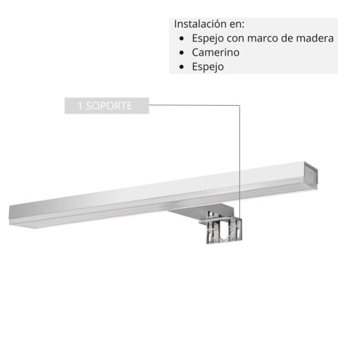 Aplique espejo baño luz led blanca 28 cm 5700K PEGASUS Aplique espejo baño luz led blanca 28 cm 5700K PEGASUS