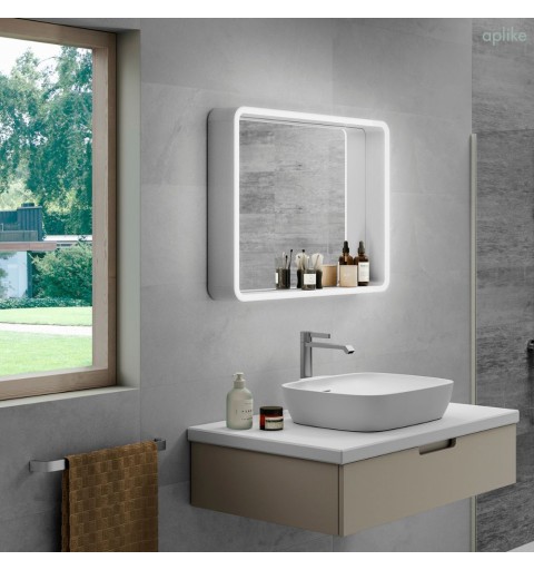 Espejo rectangular con luz blanca de 60 cm x 80 cm MIA FRAME