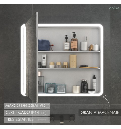 Espejo camerino con luz led 80 cm x 70 cm MIA ORGANIZER Espejo camerino con luz led 80 cm x 70 cm MIA ORGANIZER