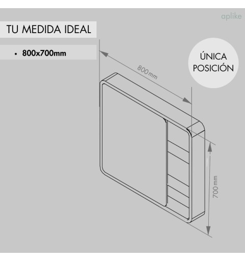 Espejo camerino con luz led 80 cm x 70 cm MIA ORGANIZER Espejo camerino con luz led 80 cm x 70 cm MIA ORGANIZER