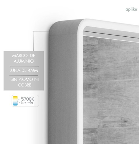 Espejo camerino con luz led 80 cm x 70 cm MIA ORGANIZER Espejo camerino con luz led 80 cm x 70 cm MIA ORGANIZER