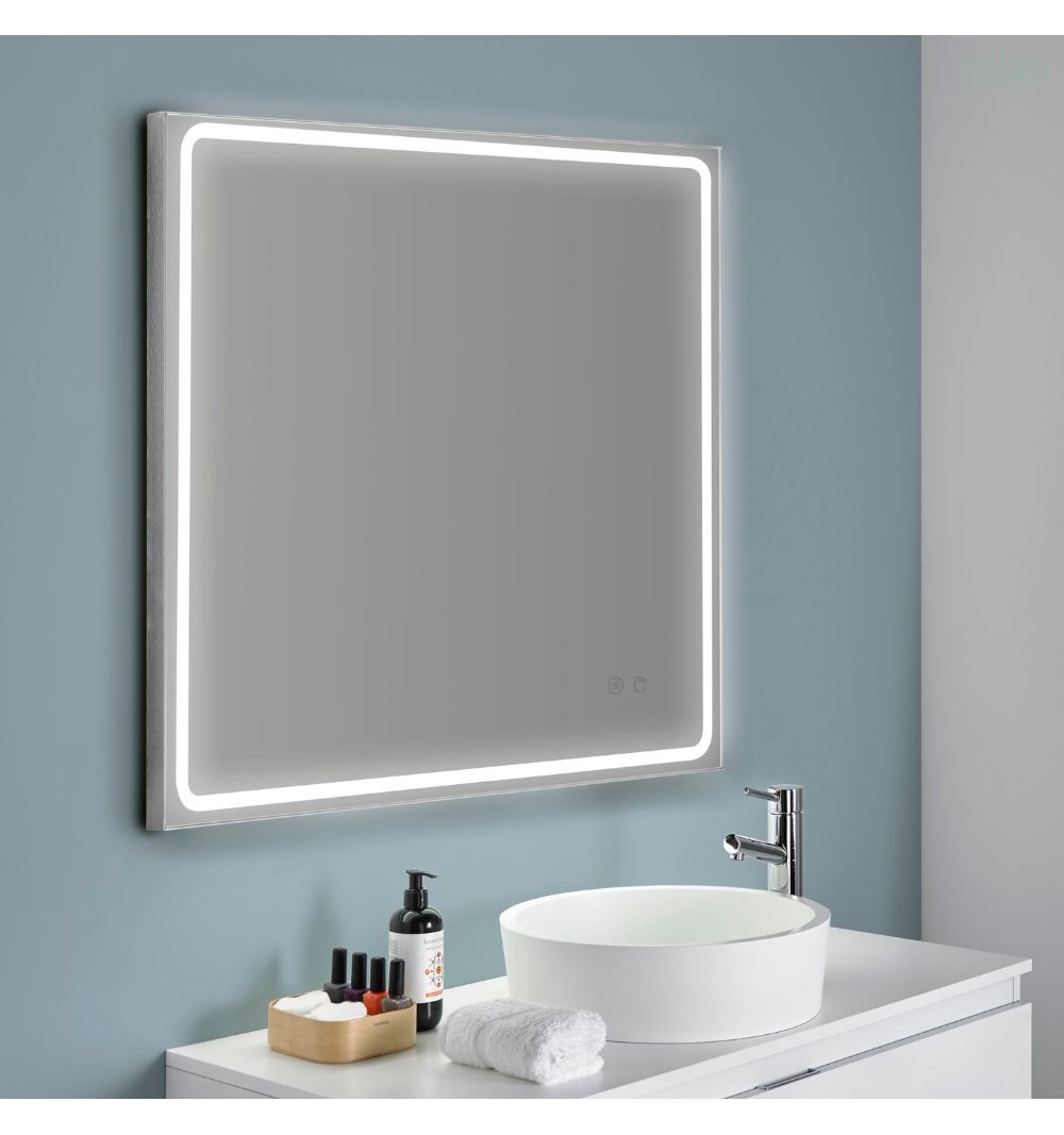 Espejo de baño con luz LED y antivaho rectangular | Aplike