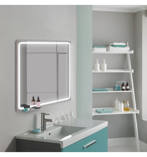 Espejo con estante y luz led blanca en varias medidas MIA SHELF