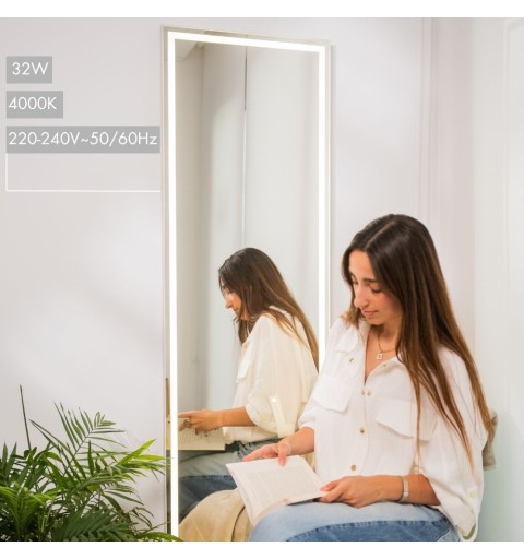 Espejo de pie con luz LED frontal modelo París 160x50cm