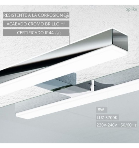 Aplique espejo baño luz led blanca medidas 30 cm KAIRA