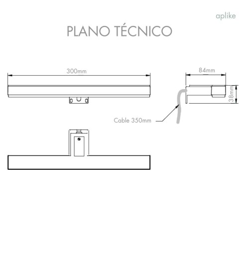 Aplique espejo baño luz led blanca medidas 30 cm KAIRA
