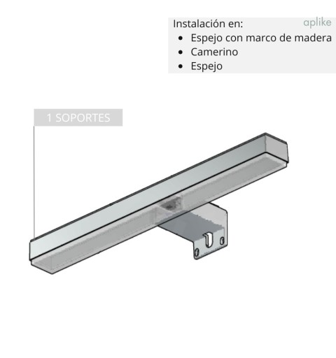 Aplique espejo baño luz led blanca medidas 30 cm KAIRA