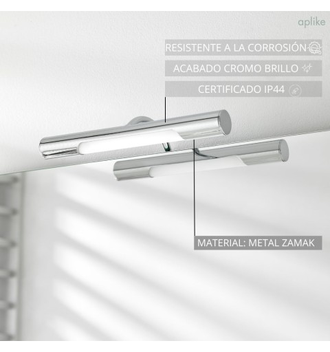 Aplique espejo baño luz led blanca 28.4cm varios colores ALTA