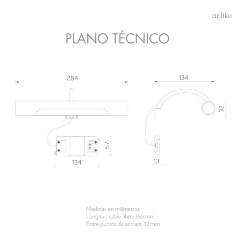 Aplique espejo baño luz led blanca 28.4cm varios colores ALTA