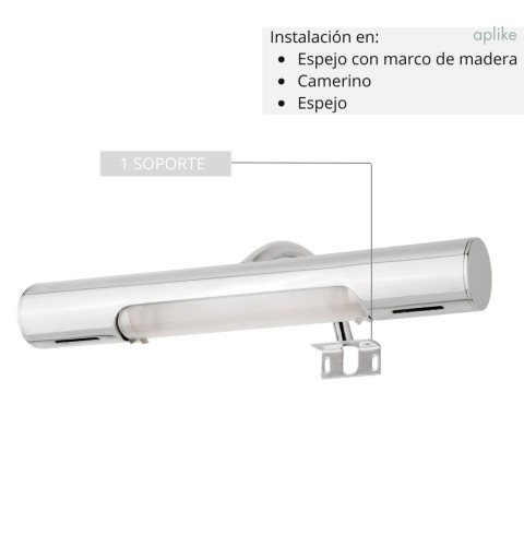 Aplique espejo baño luz led blanca 28.4cm varios colores ALTA