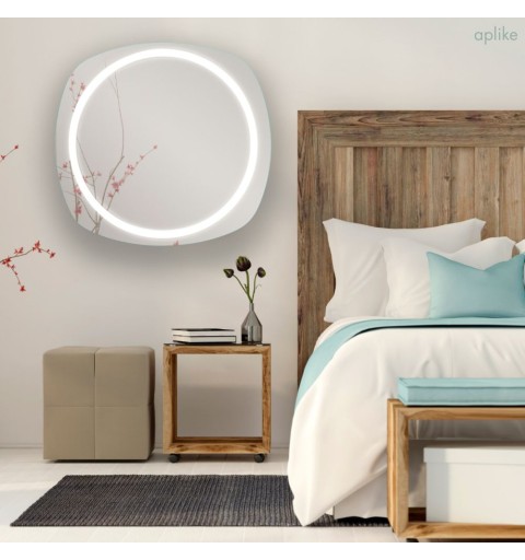 Espejo LED ovalado con sensor IR de movimiento modelo Ibiza 85x80cm