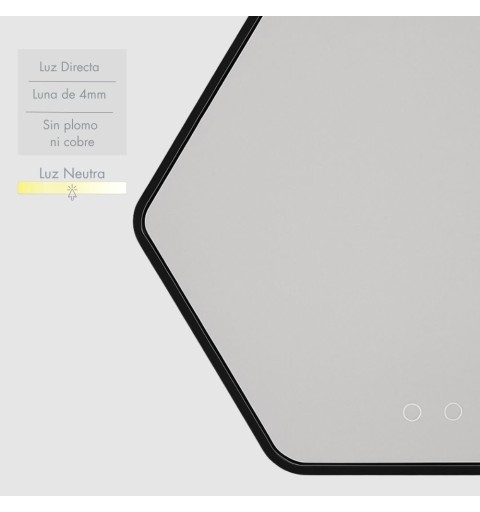 Espejo hexagonal con luz led 4000K 79 cm x 70 cm MARBELLA