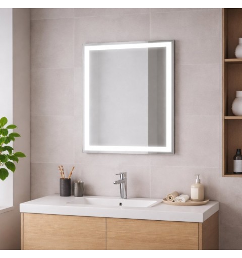 Espejo rectangular con luz led blanca y antivaho BREMEN