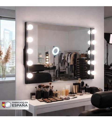 Espejo de maquillaje con luz led grande 80x60 cm | Para baño o tocador