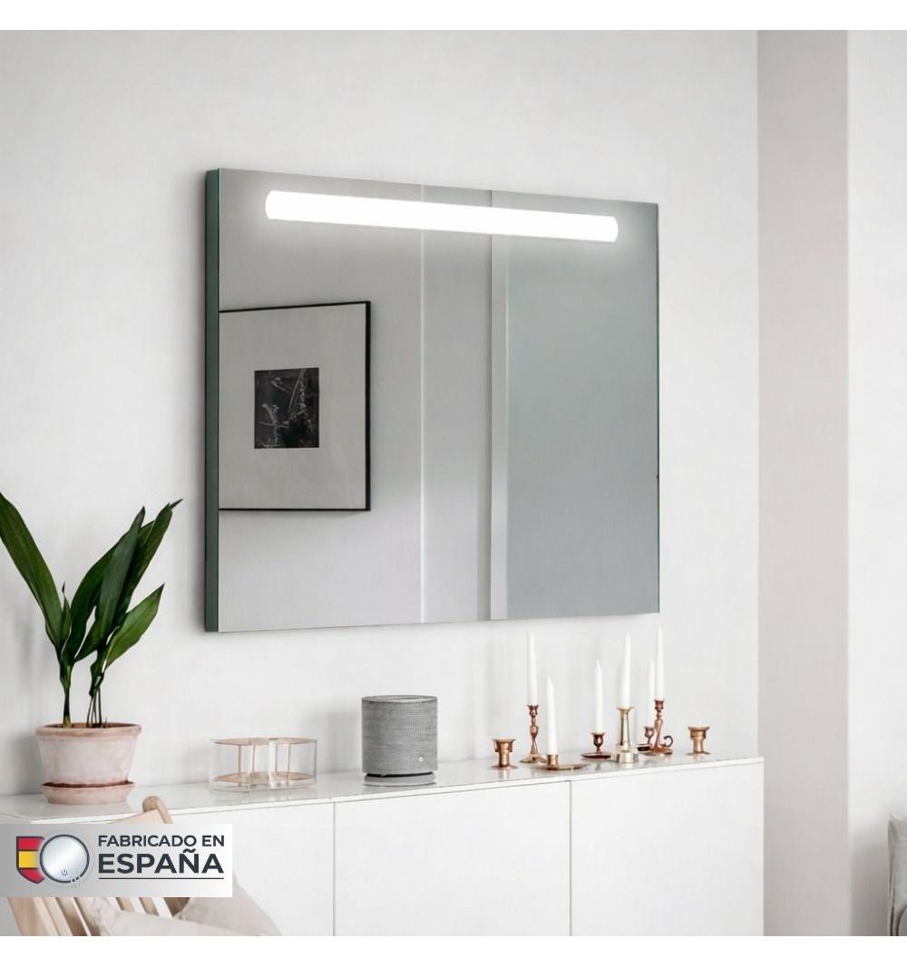 Espejo rectangular con luz LED frontal integrada modelo Londres