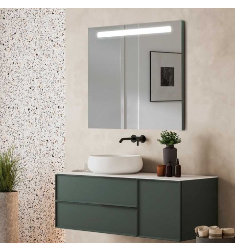 Espejo rectangular con luz LED frontal integrada modelo Londres