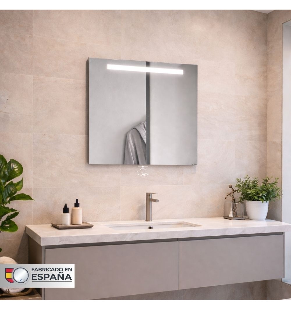 Espejo rectangular con luz led blanca sensor IR con marco lateral de aluminio Varias medidas Vitoria