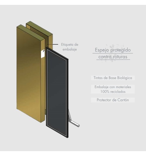 Espejo de pie con luz LED frontal modelo París 160x50cm