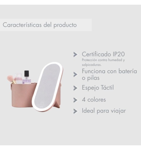 Organizador de Maquillaje con Espejo LED | 4 Colores