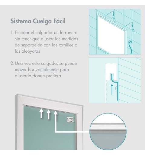 Espejo de baño con luz LED y antivaho rectangular | Aplike
