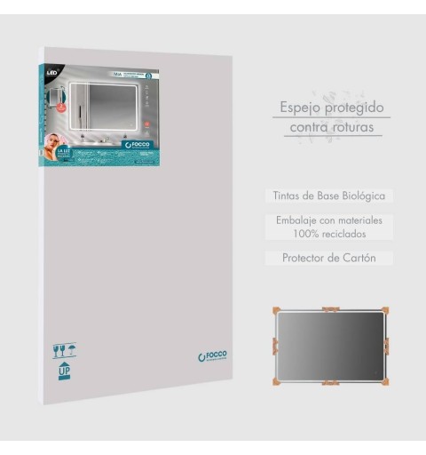 Espejo con luz led blanca y antivaho 110 cm x 80 cm MIA AV