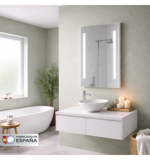 Espejo led 5700K con marco de aluminio 100 cm x 80 cm NIZA