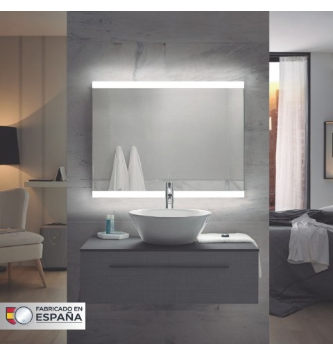 Espejo rectangular y cuadrado con luz led blanca PRAGA | Aplike