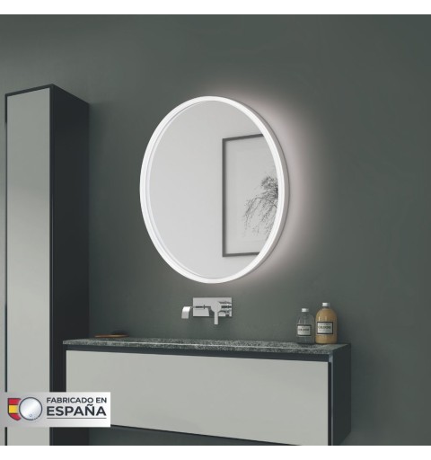 Espejo redondo con luz led y marco de aluminio OSLO ROUND