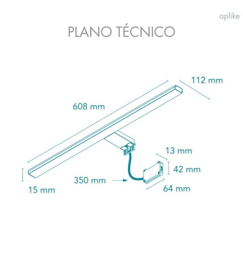 Aplique espejo baño luz led Cromo 5700K Varias medidas ERIS