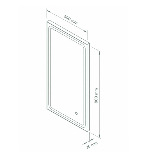 Espejo baño marco negro rectangular LED | Aplike