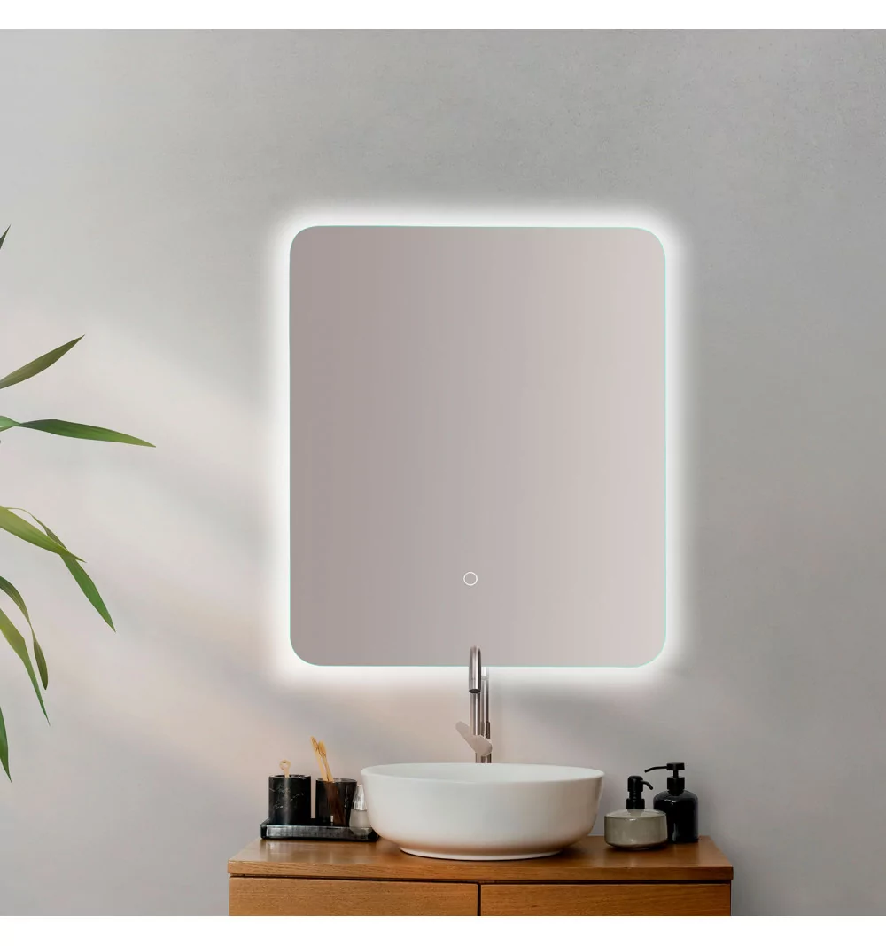 Espejo Baño Rectangular con Iluminación Led, 120 cm